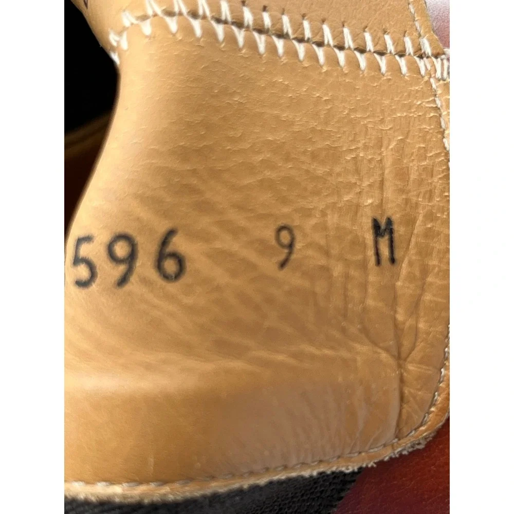 Magnanni Boots Mens 9M Burnished Cognac Leather Square Toe Formal Ankle Chelsea